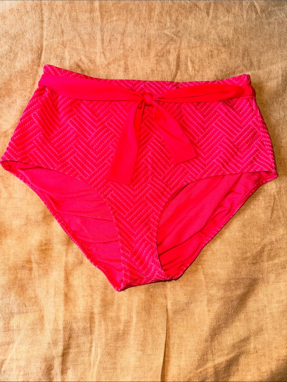 aerie High-Waist Red Tie-Front Bikini Bottoms